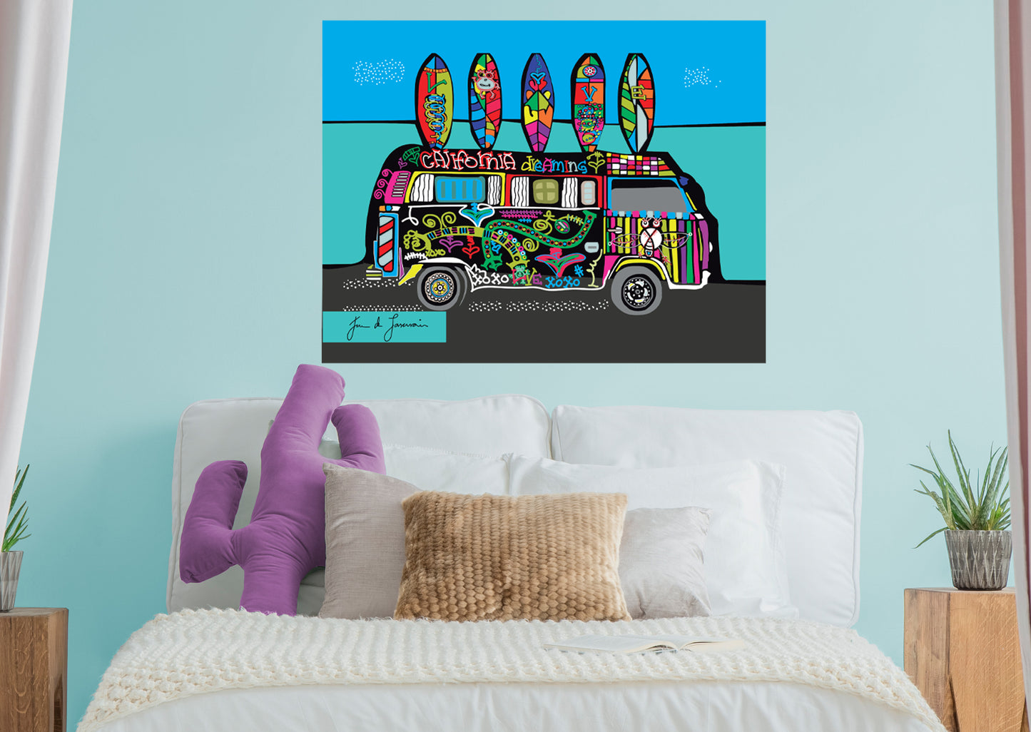 Dream Big Art:  California Dreaming Mural        - Officially Licensed Juan de Lascurain Removable Wall   Adhesive Decal