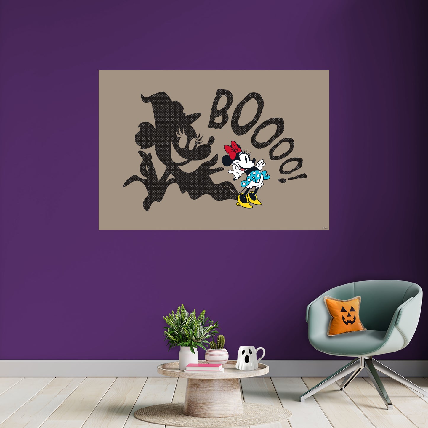 Mickey and Friends: Halloween Minnie Mouse Boooo! Poster        - Officially Licensed Disney Removable     Adhesive Decal