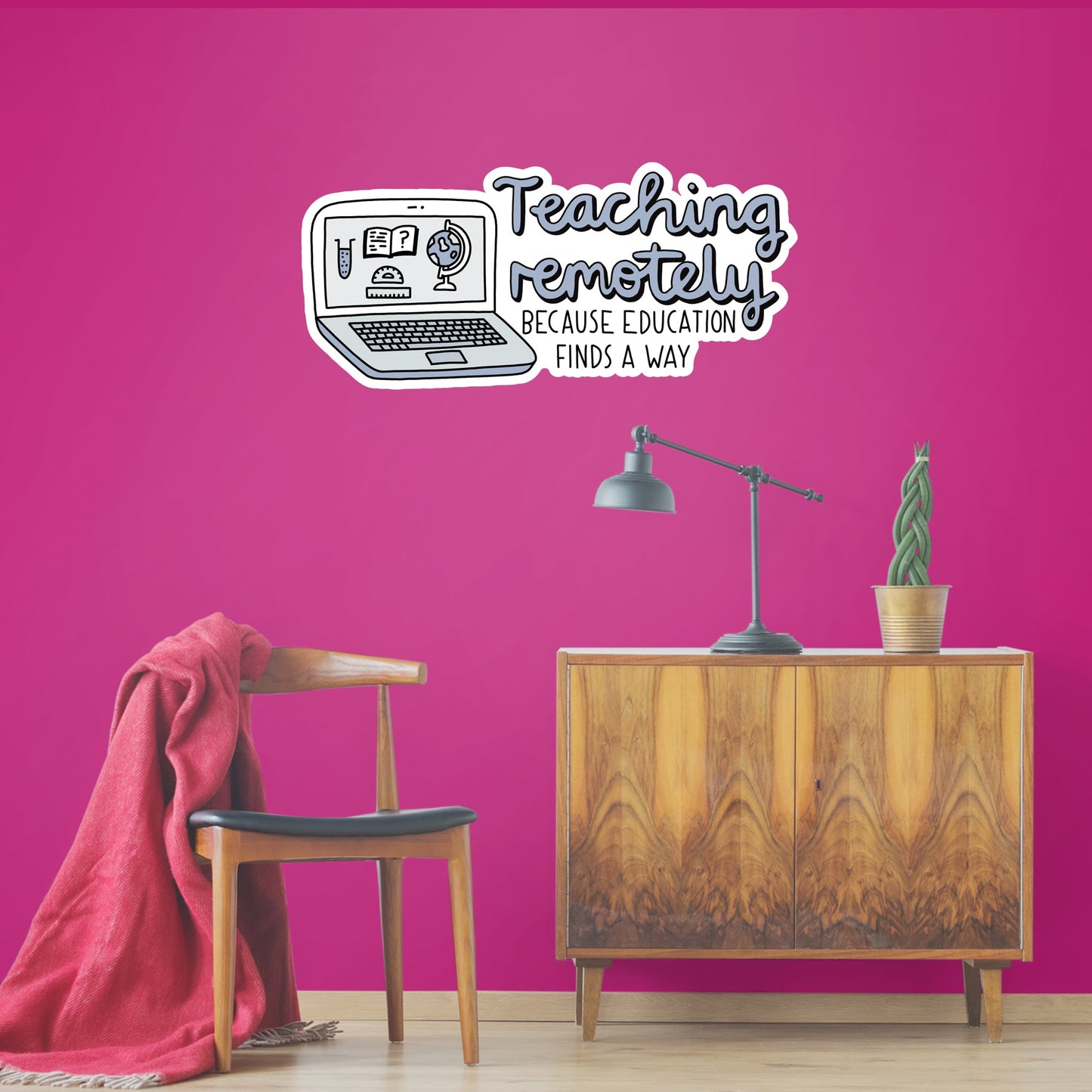 Teaching Remotely        - Officially Licensed Big Moods Removable     Adhesive Decal