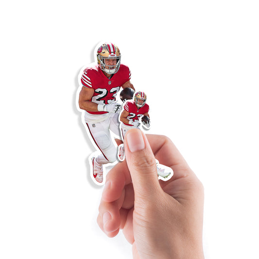 San Francisco 49ers: Christian McCaffrey 2022 Minis        - Officially Licensed NFL Removable     Adhesive Decal