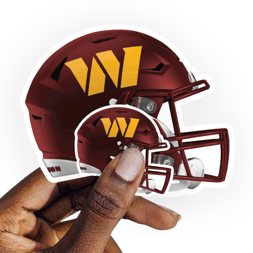 Washington Commanders - 5 Helmet Minis (Mixed Sizes) - Official NFL - Reusable Vinyl Decals