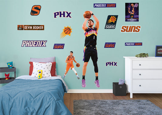 Phoenix Suns: Devin Booker 2021 Shooting        - Officially Licensed NBA Removable Wall   Adhesive Decal
