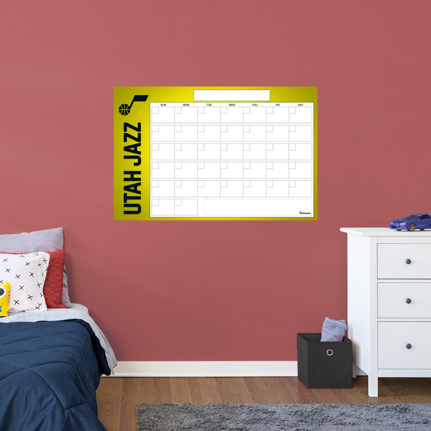 Utah Jazz:  Dry Erase Calendar        - Officially Licensed NBA Removable     Adhesive Decal