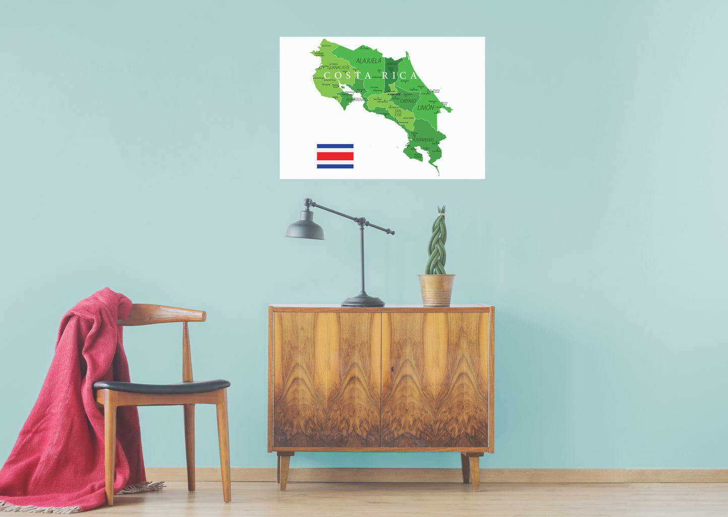 Maps of North America: Costa Rica Mural        -   Removable Wall   Adhesive Decal