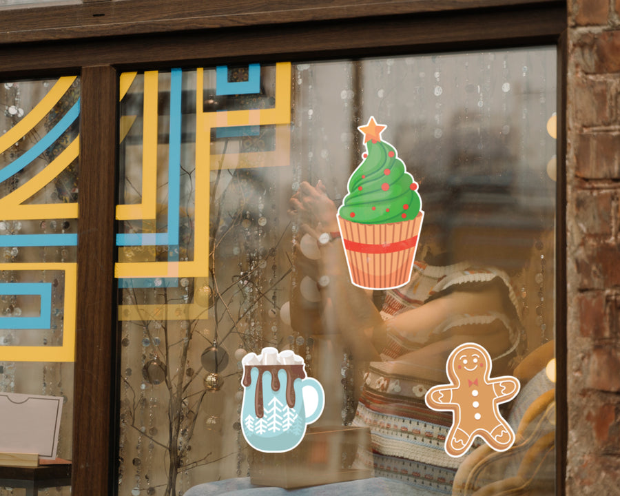Christmas: Sweets Window Clings - Removable Window Static Decal