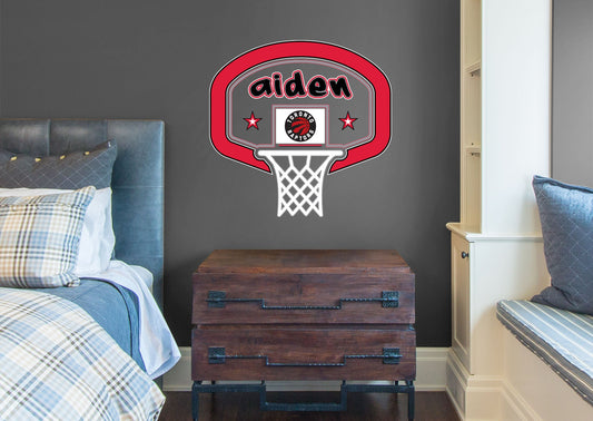Toronto Raptors:   Backboard Personalized Name PREMASK        - Officially Licensed NBA Removable Wall   Adhesive Decal
