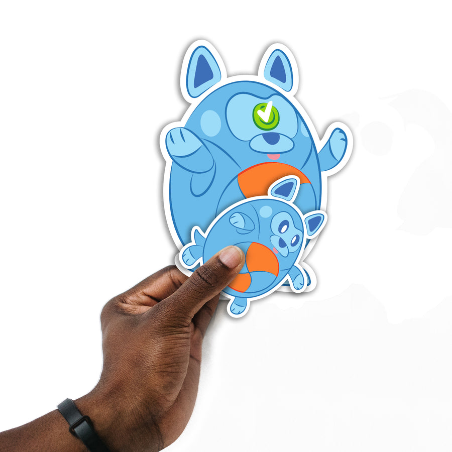 Blippi - 5 Character Minis (Mixed Sizes) - Official DBO - Reusable Vinyl Decals