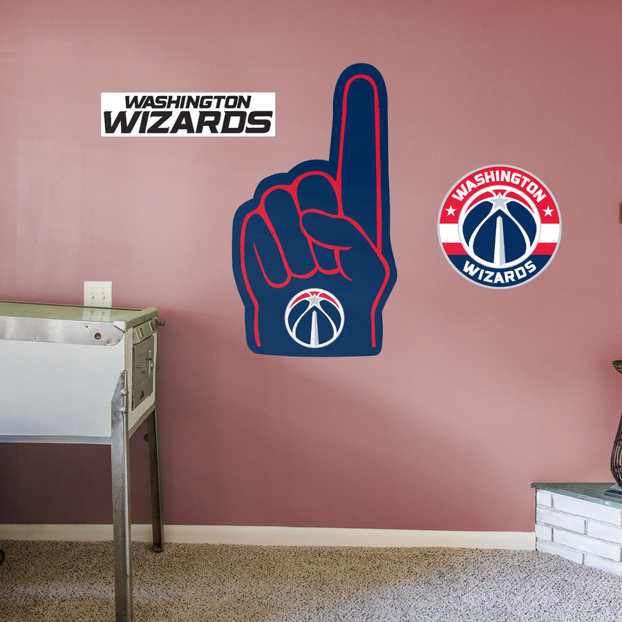 Washington Wizards - RealBig Foam Finger Collection - Official NBA - Reusable Vinyl Wall Decals