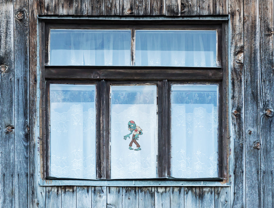 Halloween: Blue Zombie Window Clings        -   Removable Window   Static Decal