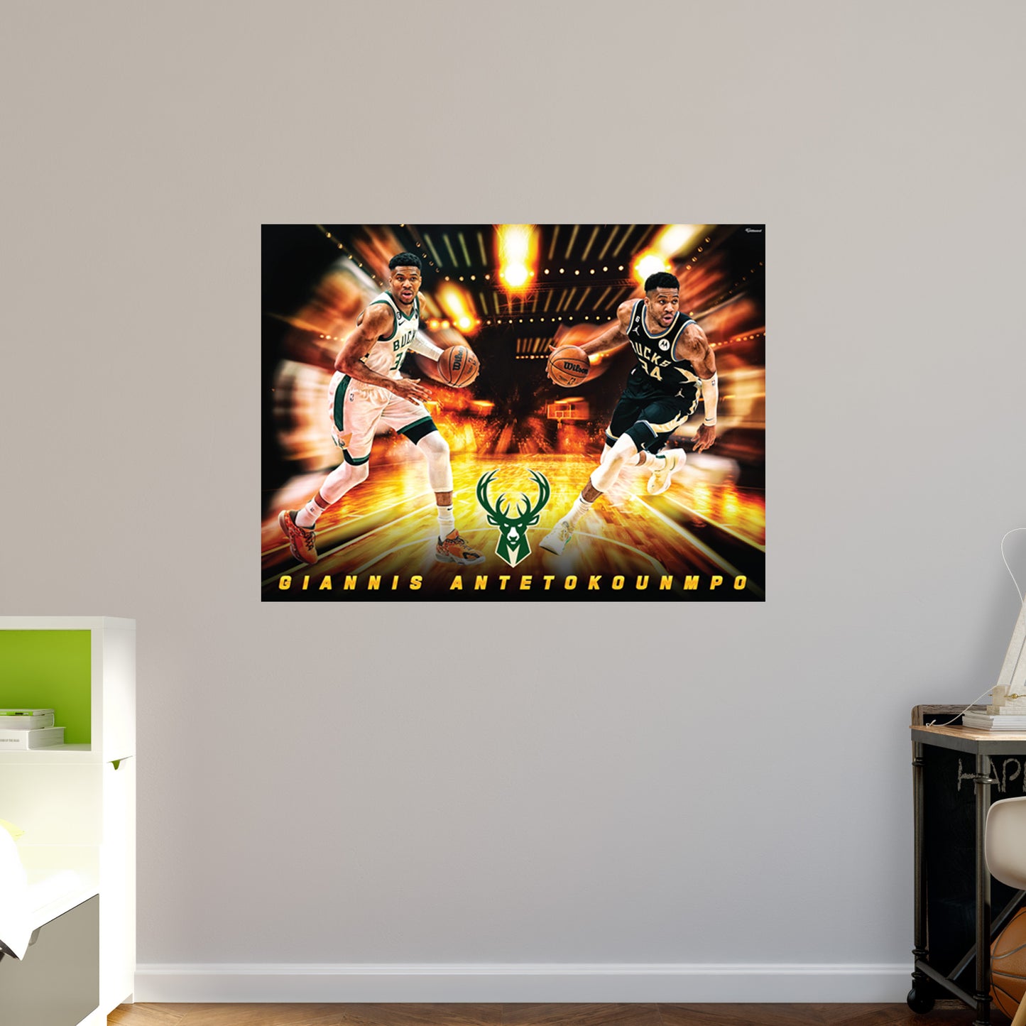 Milwaukee Bucks: Giannis Antetokounmpo Icon Poster - Officially Licensed NBA Removable Adhesive Decal