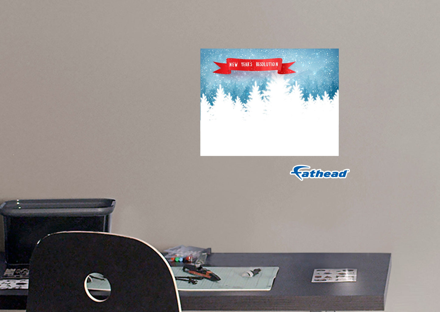 New Year: White Trees Dry Erase - Removable Adhesive Decal