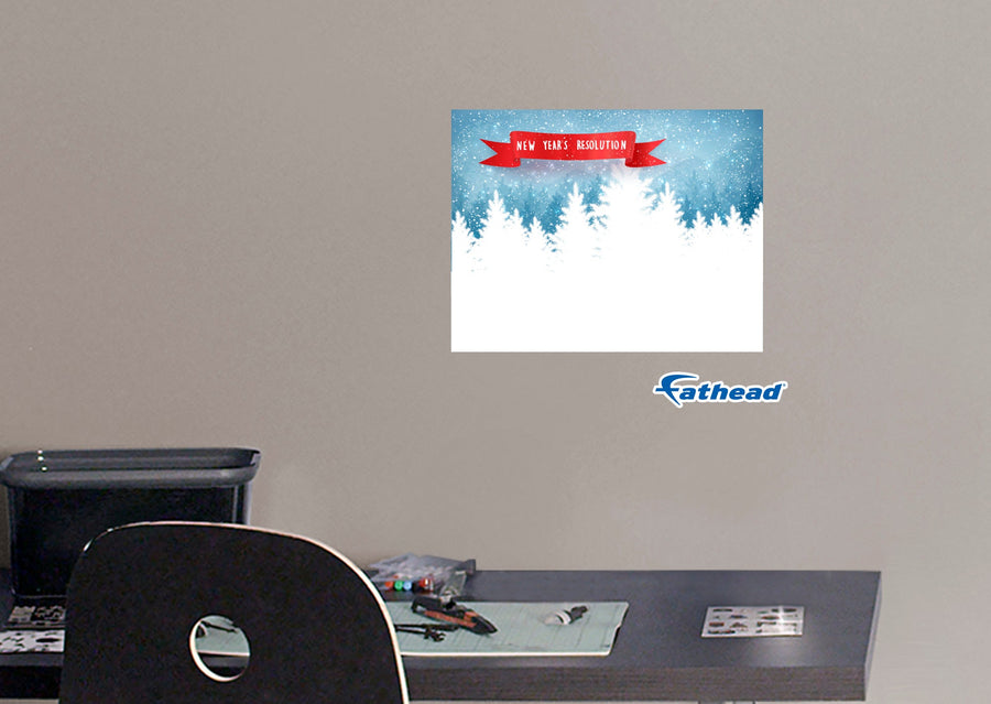New Year: White Trees Dry Erase - Removable Adhesive Decal