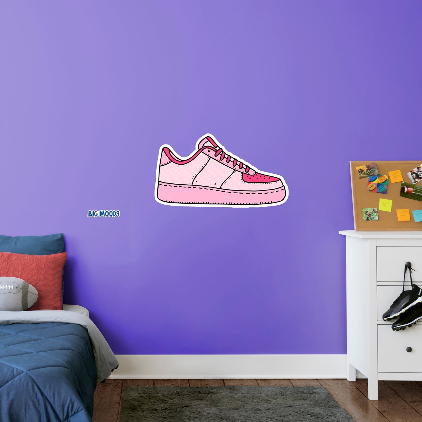 Sneaker (Pink)        - Officially Licensed Big Moods Removable     Adhesive Decal