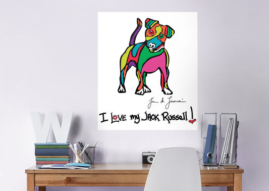 Dream Big Art:  I Love My Jack Rusell Mural        - Officially Licensed Juan de Lascurain Removable Wall   Adhesive Decal