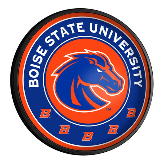 Boise State Broncos: Orange - Round Slimline Lighted Wall Sign - The Fan-Brand