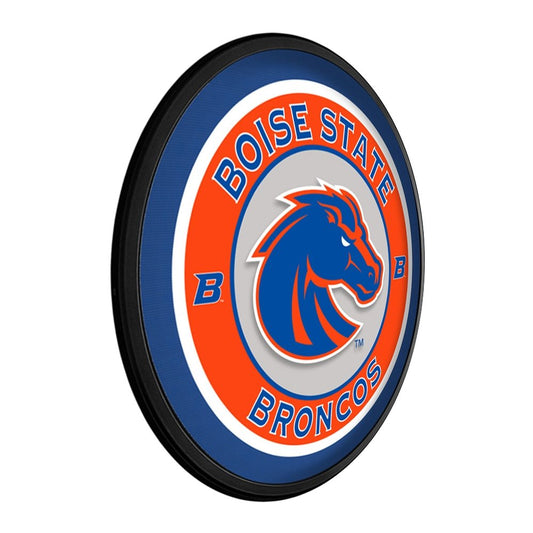 Boise State Broncos: Round Slimline Lighted Wall Sign - The Fan-Brand
