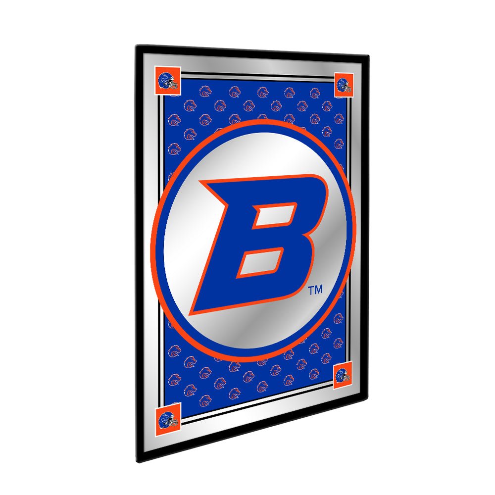 Boise State Broncos: Team Spirit, Logo - Framed Mirrored Wall Sign - The Fan-Brand
