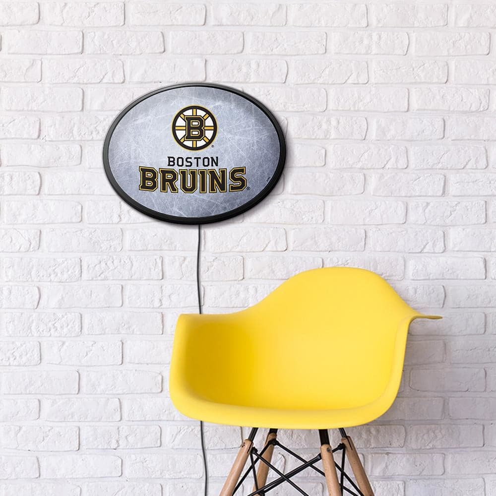 Boston Bruins: Ice Rink - Oval Slimline Lighted Wall Sign - The Fan-Brand