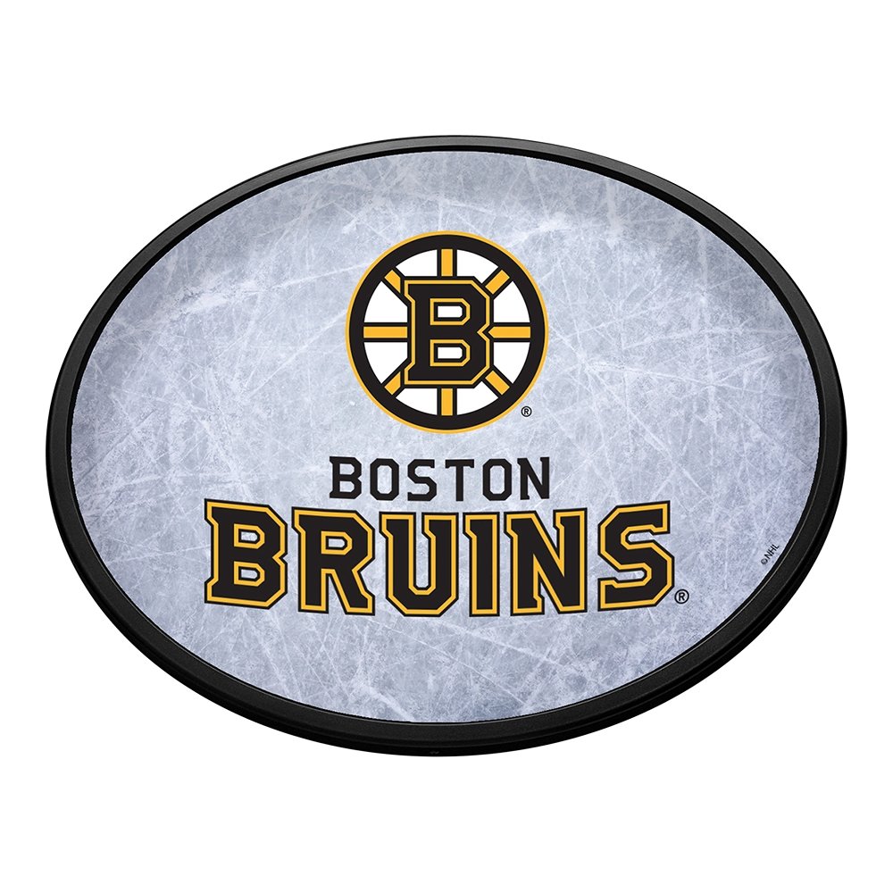 Boston Bruins: Ice Rink - Oval Slimline Lighted Wall Sign - The Fan-Brand