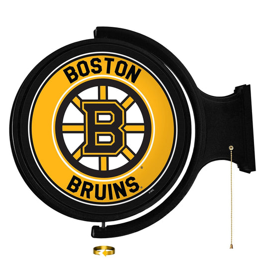 Boston Bruins: Original Round Rotating Lighted Wall Sign - The Fan-Brand