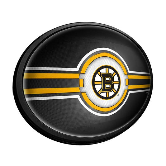 Boston Bruins: Oval Slimline Lighted Wall Sign - The Fan-Brand