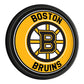 Boston Bruins: Round Slimline Lighted Wall Sign - The Fan-Brand