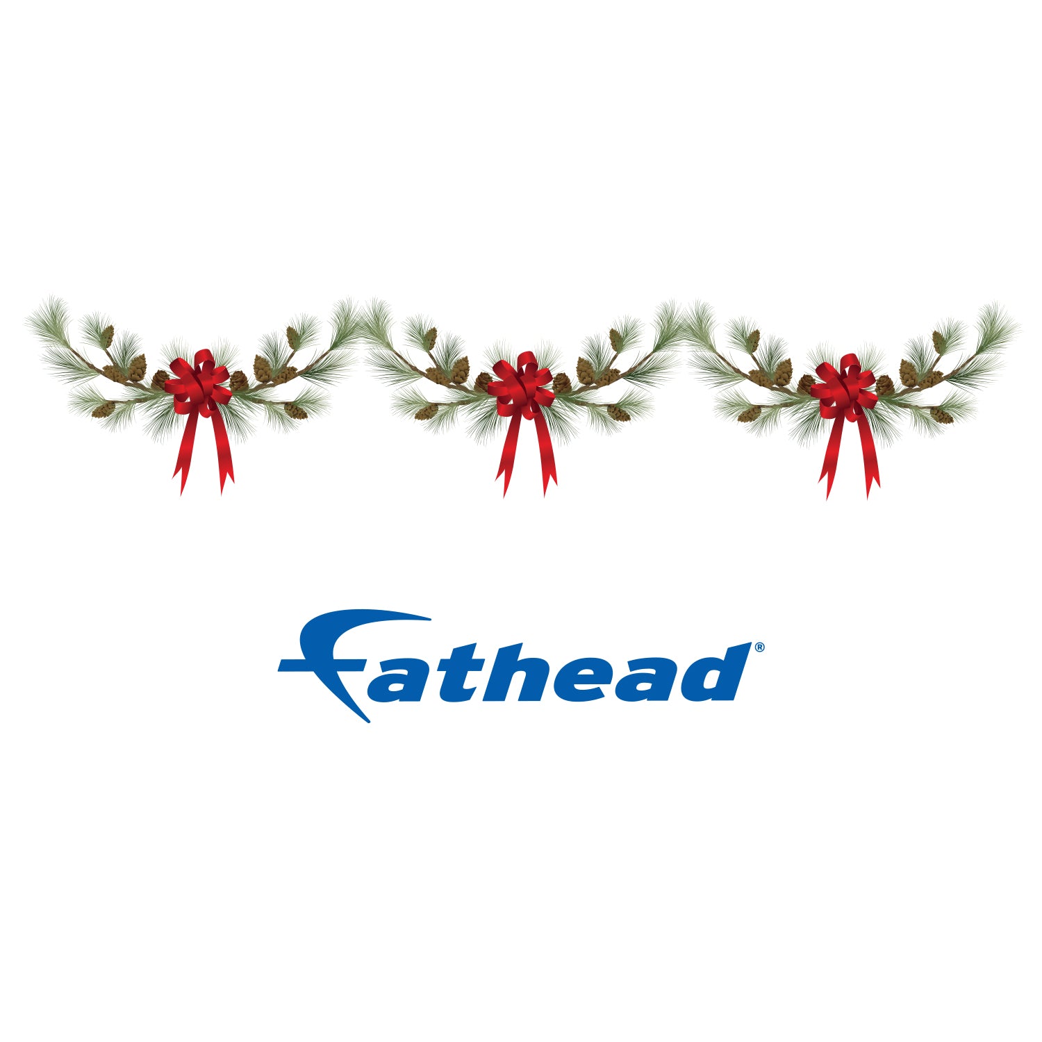 Christmas: Three Red Ribbons Icon - Removable Adhesive Decal – Fathead