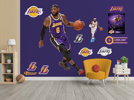Los Angeles Lakers: LeBron James 2021 Statement Jersey        - Officially Licensed NBA Removable     Adhesive Decal