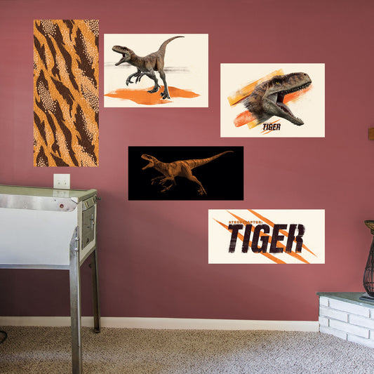Jurassic World Dominion: Tiger Atrociraptor Collection        - Officially Licensed NBC Universal Removable     Adhesive Decal