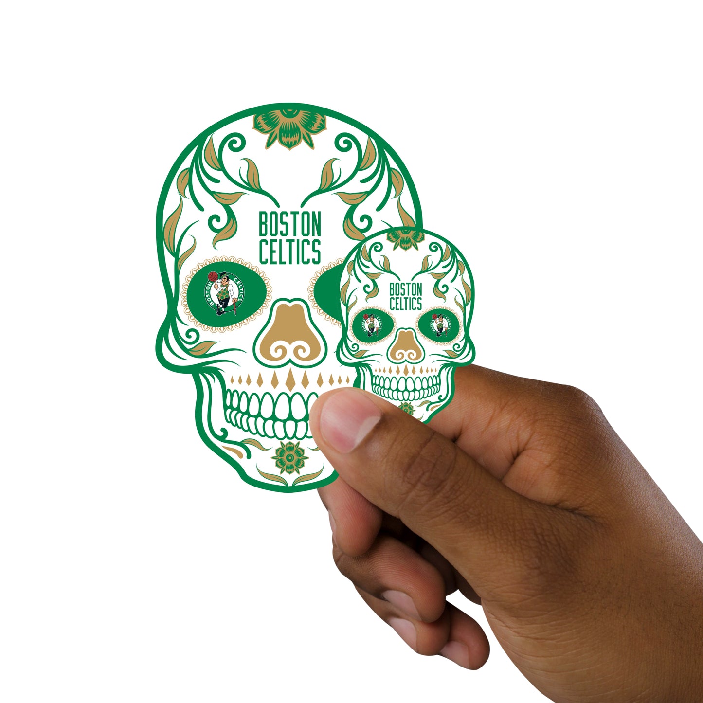 Sheet of 5 -Boston Celtics: Skull Minis - Officially Licensed NBA Removable Adhesive Decal