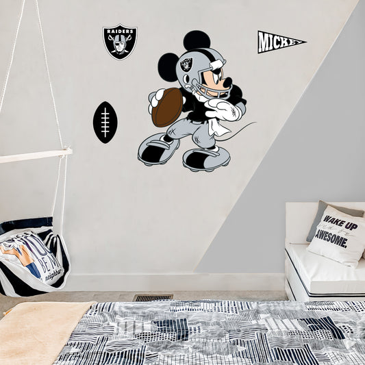 Las Vegas Raiders: Mickey Mouse 2021        - Officially Licensed NFL Removable     Adhesive Decal