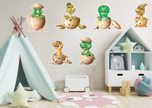 Dinosaur:  Dino Eggs Collection        -   Removable     Adhesive Decal