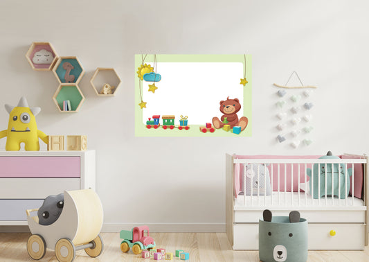 Nursery:  Green Bear Dry Erase        -   Removable Wall   Adhesive Decal