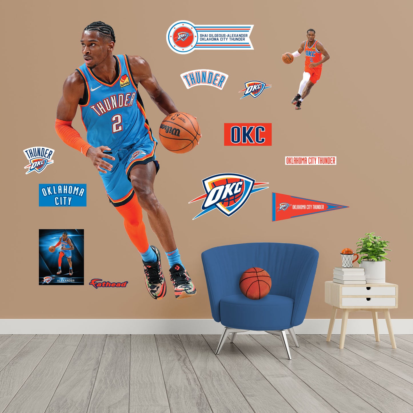 Oklahoma City Thunder: Shai Gilgeous-Alexander 2022        - Officially Licensed NBA Removable     Adhesive Decal