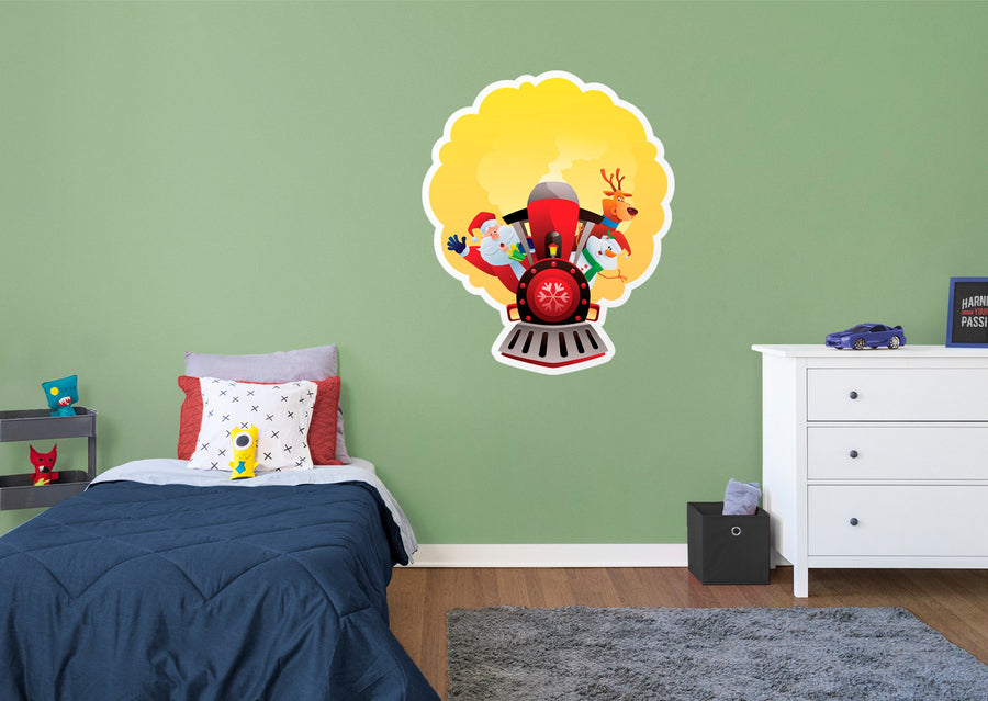 Nursery:  Santa'S Train Icon        -   Removable Wall   Adhesive Decal