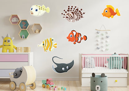 Nursery:  Colorful Fish Collection        -   Removable Wall   Adhesive Decal