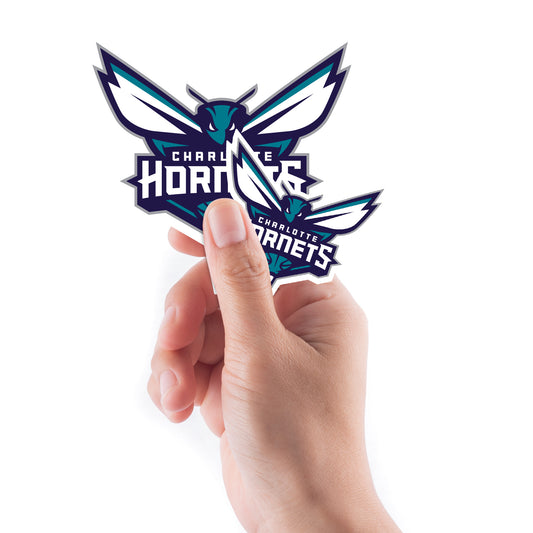 Sheet of 5 -Charlotte Hornets:   Logos Mini        - Officially Licensed NBA Removable Wall   Adhesive Decal