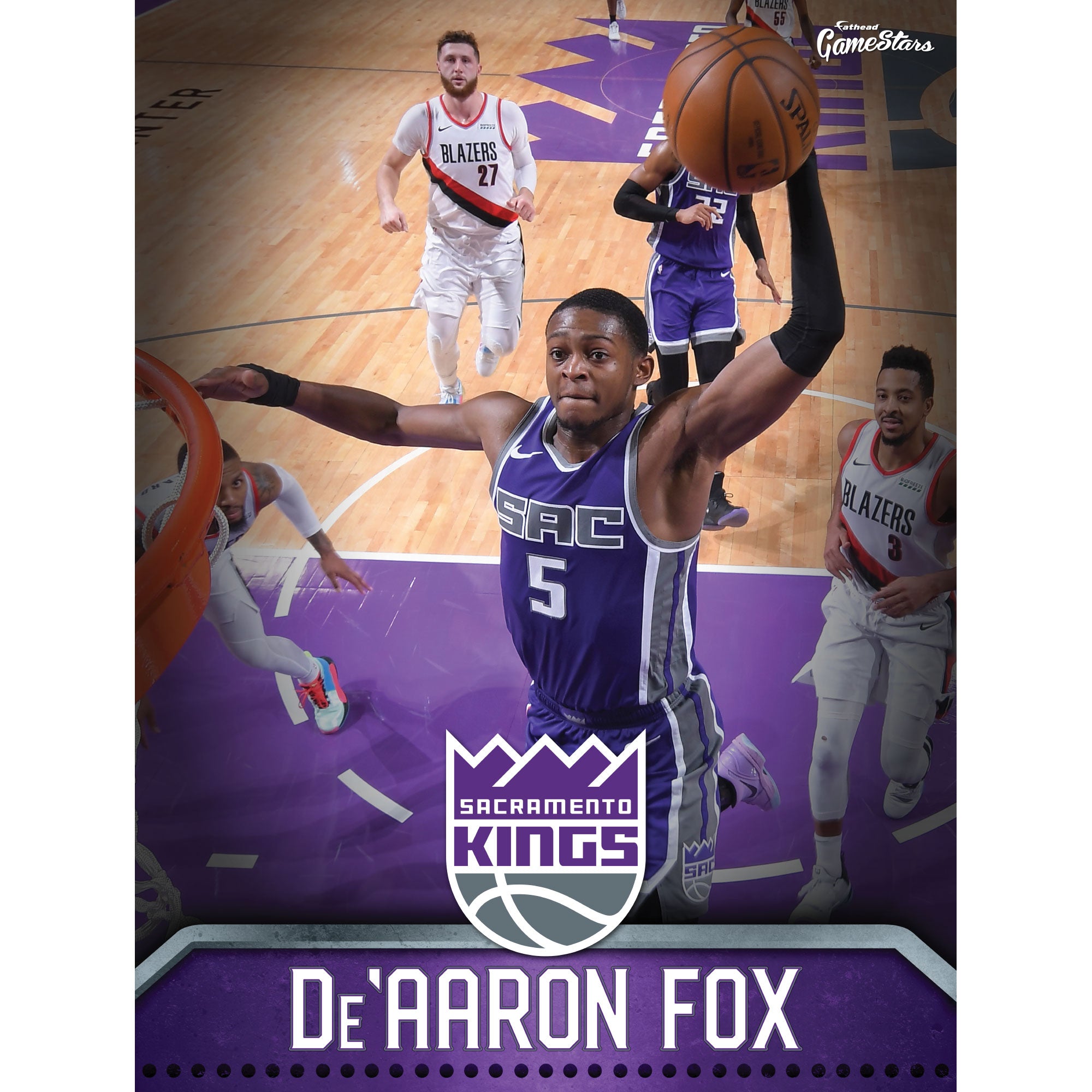 Sacramento Kings: De'Aaron Fox GameStar - Officially Licensed NBA Removable  Wall Adhesive Decal