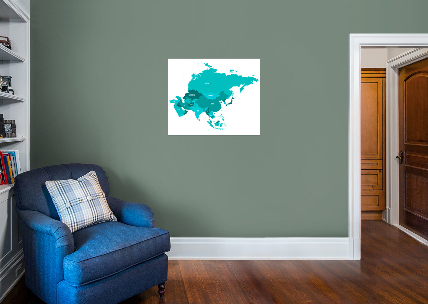 Maps: Asia Neon Mural        -   Removable Wall   Adhesive Decal