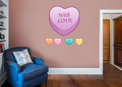 Valentine's Day: With Love Icon - Removable Adhesive Decal