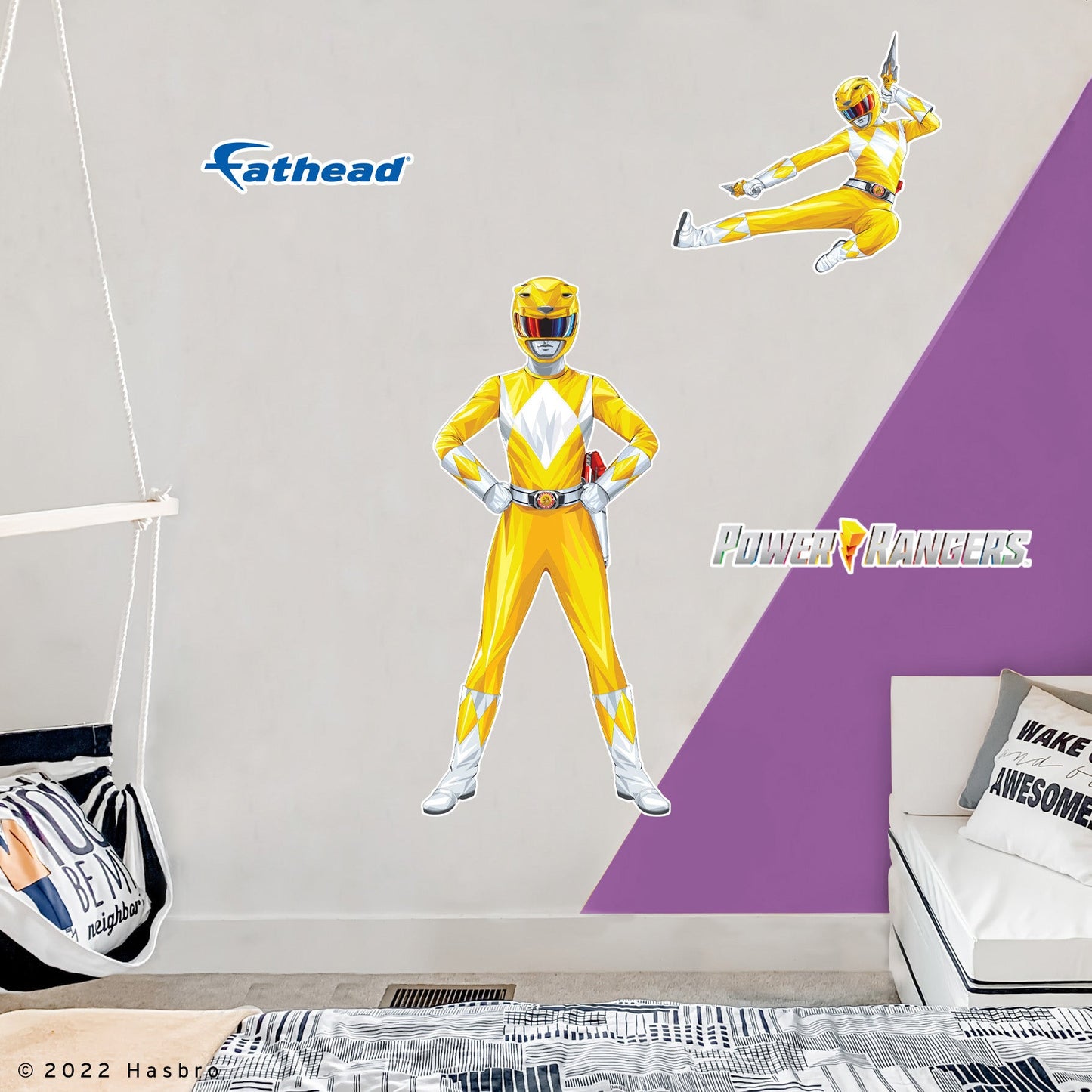 Power Rangers: Yellow Ranger RealBig - Officially Licensed Hasbro Removable Adhesive Decal