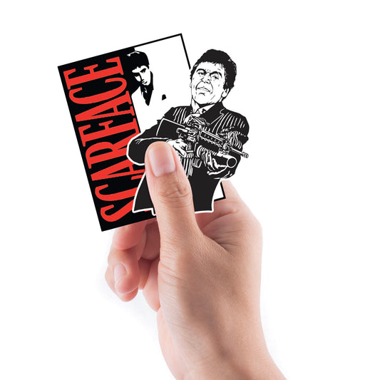 Sheet of 5 -Scarface: Tony Montana Little Friend Minis        - Officially Licensed NBC Universal Removable    Adhesive Decal