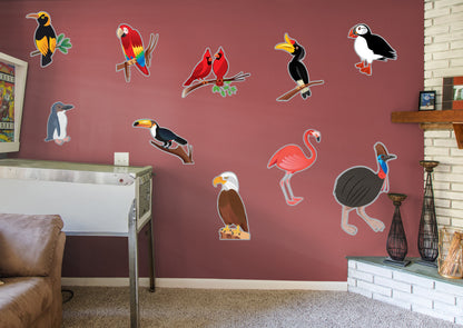 Jungle:  Birds Collection        -   Removable Wall   Adhesive Decal