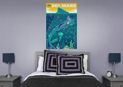 Luca: Isola Del Mare Mural        - Officially Licensed Disney Removable Wall   Adhesive Decal