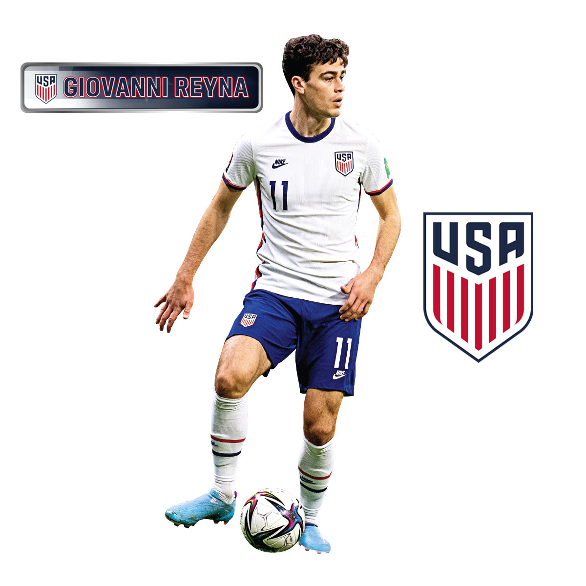 Giovanni Reyna RealBig - Officially Licensed USMNT Removable Adhesive Decal