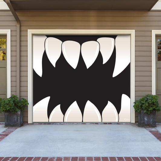 Scary Teeth - Garage Door Banner