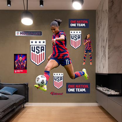 Midge Purce 2022 RealBig        - Officially Licensed USWNT Removable     Adhesive Decal