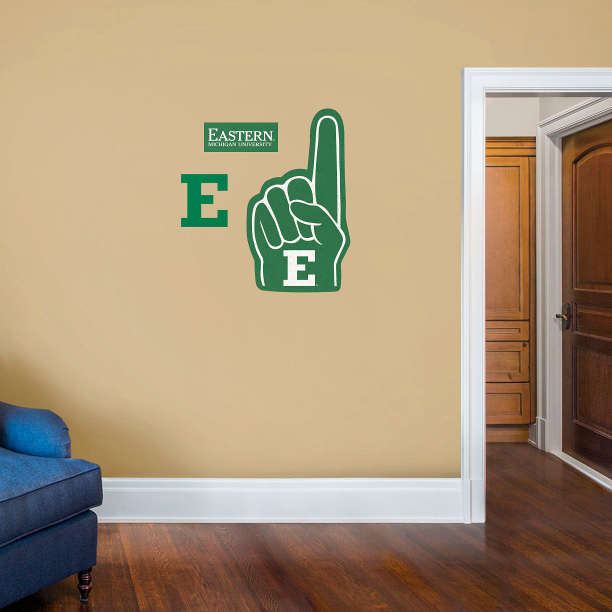 Eastern Michigan Eagles: Foam Finger - Officially Licensed NCAA Removable Adhesive Decal