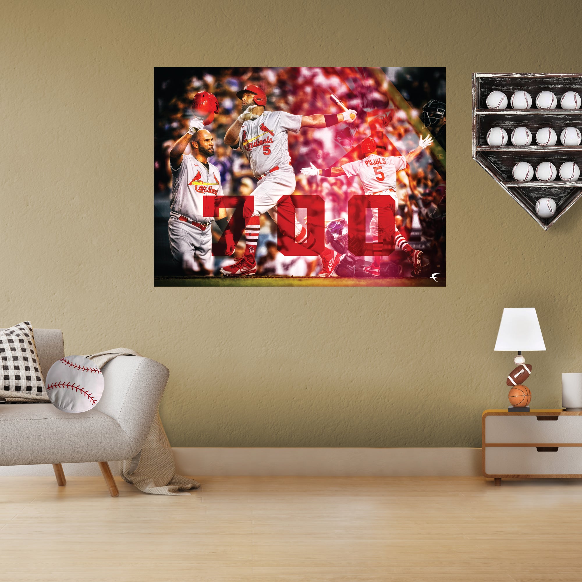  Albert Pujols Baseball Star Drawing Style Poster 7 Canvas  Poster Bedroom Decor Sports Landscape Office Room Decor Gift Frame:  24x36inch(60x90cm): Posters & Prints