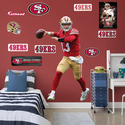 San Francisco 49ers: Brock Purdy         - Officially Licensed NFL Removable     Adhesive Decal